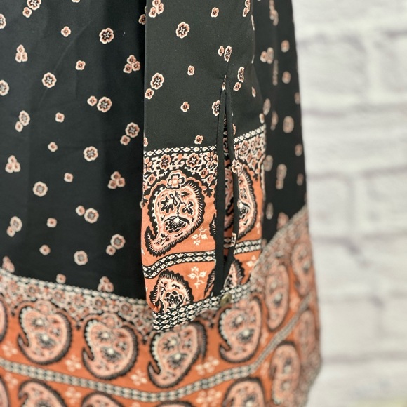Abercrombie & Fitch Black & Rust Floral Border Print Mini Dress – S - Picture 3 of 14